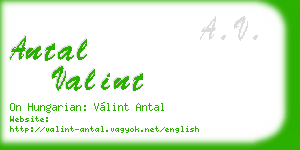 antal valint business card